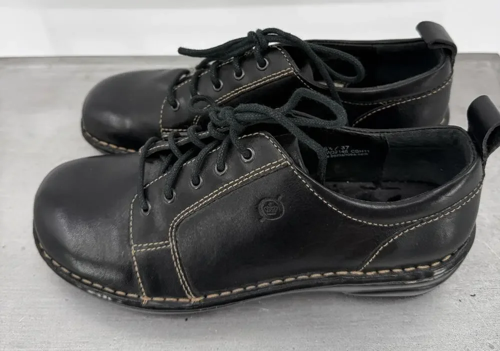Børn Women's Jean Leather Oxford Lace-Up Shoes Black Size 6.5 M Style: W32146